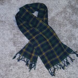 Plaid Green and Yellow Men's Scarf